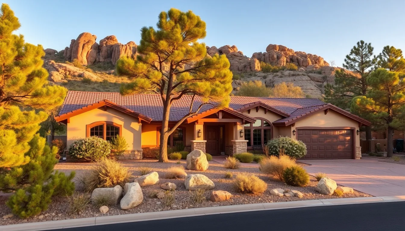 Home in the Prescott, Arizona area with mixed granite and pine